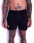 BERMUDA MOLETOM BAW PRETO LOGO PERNA VERDE