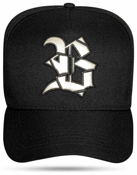 BONE BLCK SNAPBACK LOGO VERNIZ GOLD BLACK