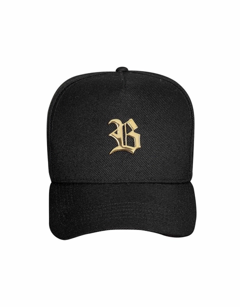 C- BONE SNAPBACK PRETO METAL WINGS GOLD