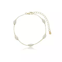 Pulseira Pérola Orgânica Banhado a Ouro 18k - comprar online
