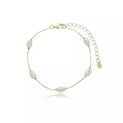 Pulseira Pérola Orgânica Banhado a Ouro 18k - comprar online