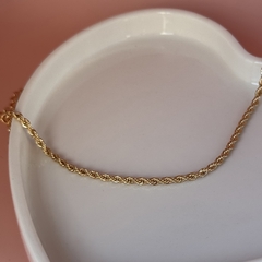 Pulseira Cordão Baiano 3,5mm Banhada a Ouro 18k na internet