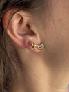 Earcuff Gotas Colors + Zircônias Banhado a Ouro 18k