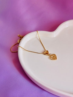 Pulseira Veneziana Pingente Love Banhado a Ouro 18k - Gabi Joias