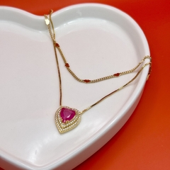 Choker Elos Grume Coração Banhada a Ouro 18k - Gabi Joias