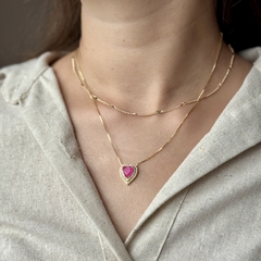 Choker Elos Grume Coração Banhada a Ouro 18k - comprar online