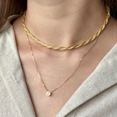 Colar Bolinha Cravejada Banhado a Ouro 18k - comprar online