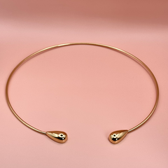 Choker Rígida Gota Banhada a Ouro 18k na internet