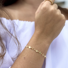 Pulseira Mini Trevinhos Banhada a Ouro 18k - loja online