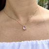 Colar Gota Zircônia Rosa Banhado a Ouro 18k - comprar online