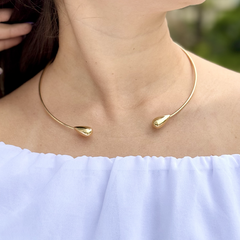 Choker Rígida Gota Banhada a Ouro 18k - comprar online