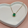 Colar Gota Zircônia Verde Banhado a Ouro 18k - comprar online