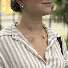 Choker Rígida Gota Banhada a Ouro 18k - Gabi Joias