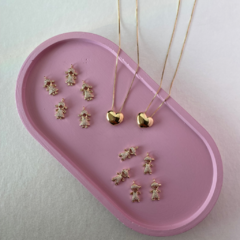 COLAR CORAÇÃO DE FILHOS CRAVEJADOS COM MICRO ZIRCÔNIAS