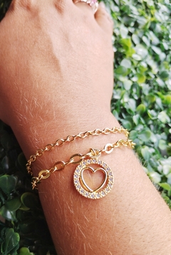 Pulseira Coração Cravejada - loja online