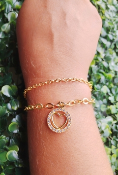 Pulseira Coração Cravejada - Miz Semijoias