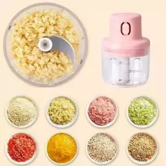 Mini Processador Elétrico De Alho 3 Lâminas 45w - Rosa - loja online