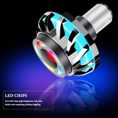 1PC Luz LED De Aviso Estroboscópico De Motocicleta De Freio Do Motor Travagem Da Cauda Flash Traseiro RGB Angel Eyes 12V - comprar online
