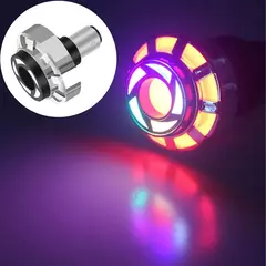 1PC Luz LED De Aviso Estroboscópico De Motocicleta De Freio Do Motor Travagem Da Cauda Flash Traseiro RGB Angel Eyes 12V - comprar online