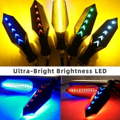 Motocicleta LED Turn Signal Lights, Universal, Frente, Traseira, Fluindo, Pisca-