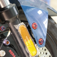 Motocicleta cárter motor parafusos conjunto, aço inoxidável, azul, porca dour