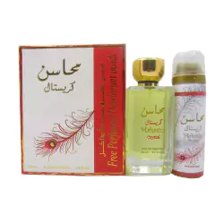 Lattafa Mahasin Crystal fem edp 100 ml + deo spray