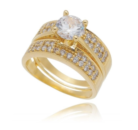 Anel Duplo Solitário