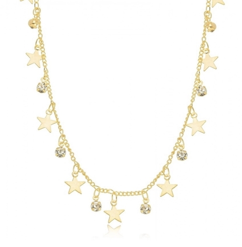 Choker Estrelas e Cristais