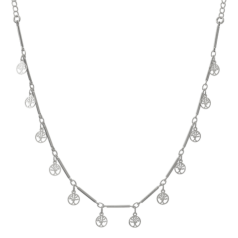 Colar Choker árvore da vida ródio claro
