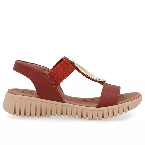 SANDÁLIA FEMININA COURO MARROM SALTO BAIXO - USAFLEX