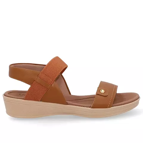 SANDÁLIA FEMININA COURO MARROM SALTO PLATAFORMA - USAFLEX