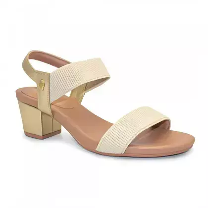 SANDÁLIA FEMININA COURO SALTO BLOCO MÉDIO - USAFLEX