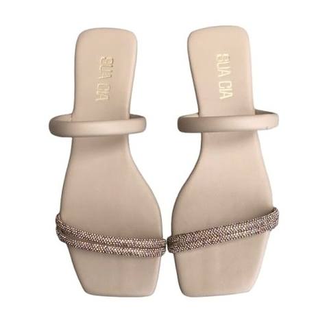 RASTEIRINHA FEMININA COM DUAS TIRAS STRASS AREIA - SUA CIA