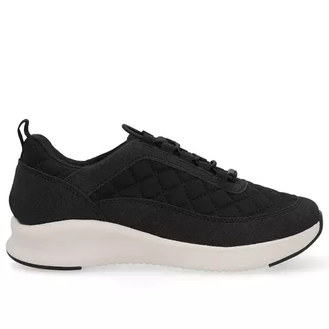 TÊNIS FEMININO CASUAL PRETO TECIDO BORDADO - USAFLEX