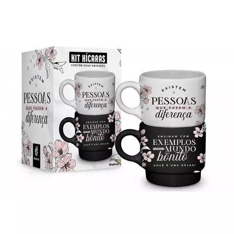 Caneca Empilhada Dupla 210ml Pessoas que - Brasfoot