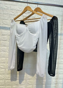 REMERA FRUNCE MANGAS TULL - comprar online