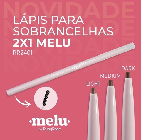 Lapis de Sobrancelha ponta fina 2 em 1 Melu