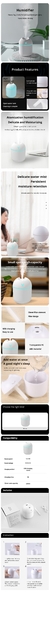 Mini Umidificador de ar ultra-sônico branco, Luz romântica, USB, Difusor de ó - comprar online