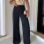 Calças pantalona cintura alta tecido duna com bortao e zíper tem bolso na internet
