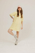 Vestido T-shirt liso Amarelo Candy