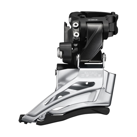 Câmbio dianteiro da marca Shimano, modelo FD-M6025-H, com abraçadeira de fixação alta.