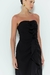 VESTIDO MIDI TOMARA QUE CAIA COM DETALHES BABADOS PRETO- ZEN na internet