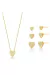 Conjunto Três Corações Cravejados Zircônia