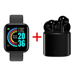 2pcs d20 i7s relógio inteligente masculino feminino bluetooth relógios digitai - Legião