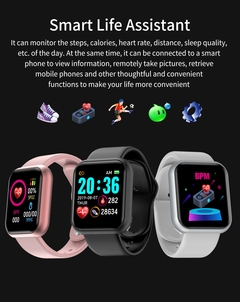 2pcs d20 i7s relógio inteligente masculino feminino bluetooth relógios digitai - comprar online