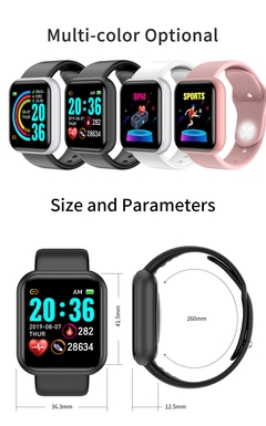 2pcs d20 i7s relógio inteligente masculino feminino bluetooth relógios digitai - comprar online