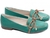 Sapato Mocassim Feminino Verde Laço Nó Bege Torricella - Ju Store Calçados Femininos