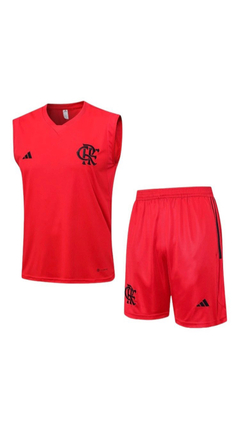 Conjunto Treino Regata + Short Flamengo 23/24 Vermelho