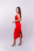 Vestido mídi com detalhe dourado - comprar online