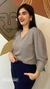 Blusa manga longa 3/4 decote v
